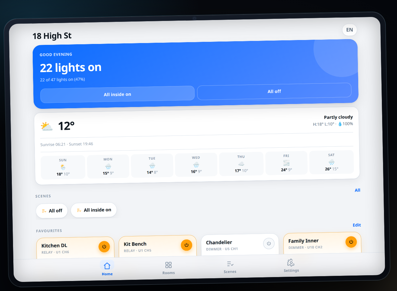 WIS Living C-Bus App 喺 iPad 上控制全屋燈光