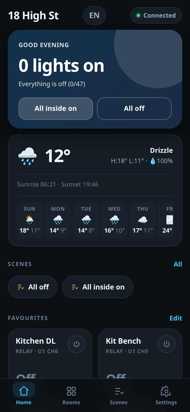English interface